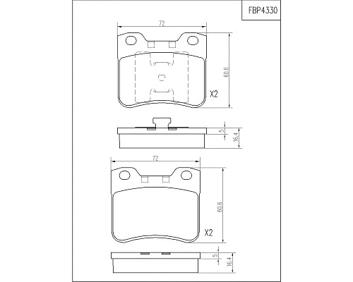 Brake Pad Set, disc brake (FBP4330)