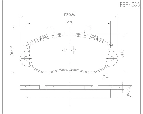 Brake Pad Set, disc brake (FBP4385)