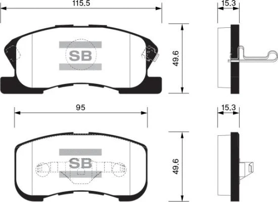 Brake Pad Set, disc brake (FBP1610)