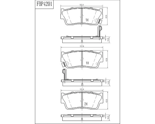 Brake Pad Set, disc brake (FBP4201)