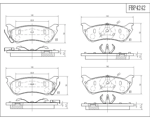 Brake Pad Set, disc brake (FBP4242)