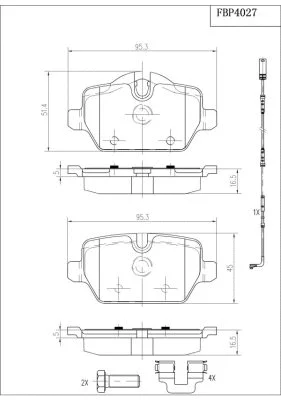 Brake Pad Set, disc brake (FBP4027)