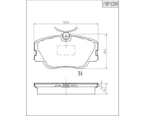 Brake Pad Set, disc brake (FBP4200)