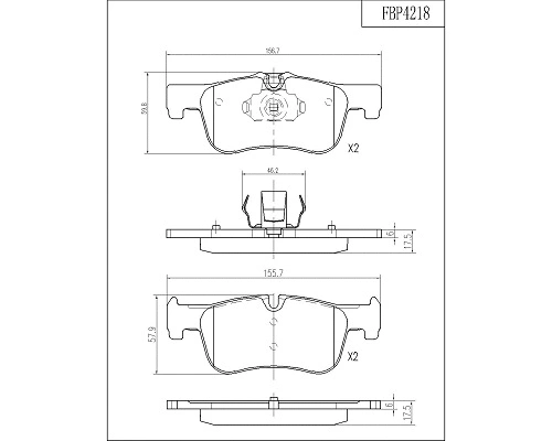 Brake Pad Set, disc brake (FBP4218)