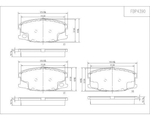 Brake Pad Set, disc brake (FBP4390)