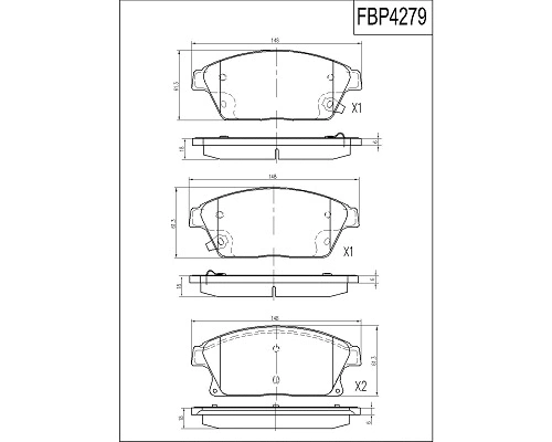 Brake Pad Set, disc brake (FBP4279)