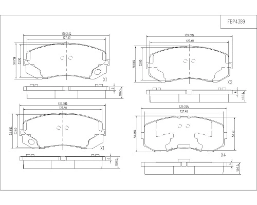 Brake Pad Set, disc brake (FBP4389)