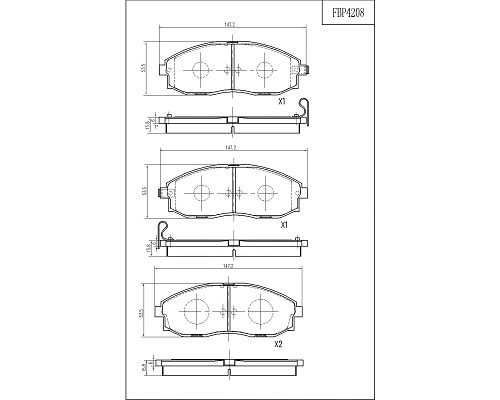 Brake Pad Set, disc brake (FBP4208)