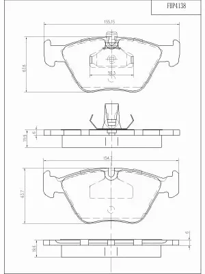 Brake Pad Set, disc brake (FBP4138)