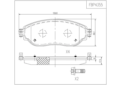 Brake Pad Set, disc brake (FBP4355)