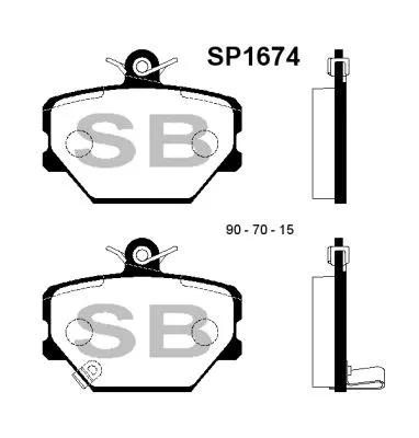 Brake Pad Set, disc brake (FBP1674)