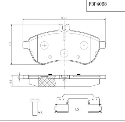 Brake Pad Set, disc brake (FBP4068)