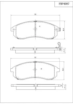Brake Pad Set, disc brake (FBP4087)