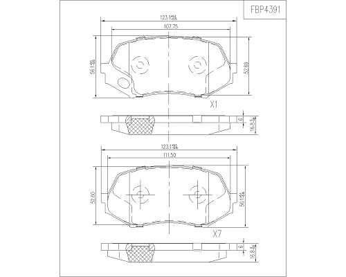 Brake Pad Set, disc brake (FBP4391)