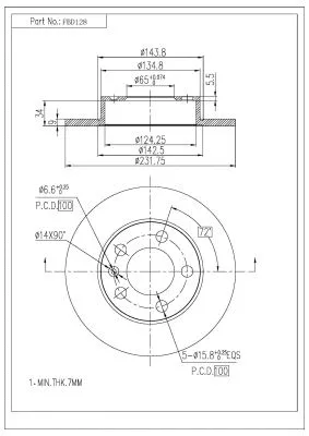 Brake Disc (FBD128)