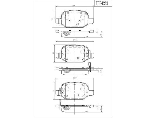 Brake Pad Set, disc brake (FBP4221)