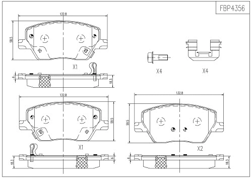 Brake Pad Set, disc brake (FBP4356)