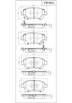 Brake Pad Set, disc brake (FBP4021)
