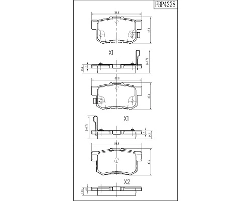 Brake Pad Set, disc brake (FBP4238)