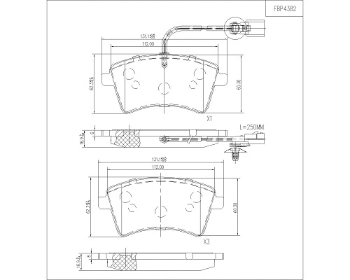 Brake Pad Set, disc brake (FBP4382)