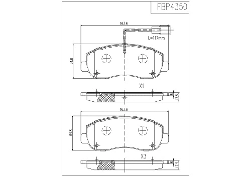 Brake Pad Set, disc brake (FBP4350)