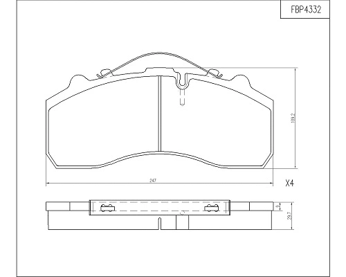 Brake Pad Set, disc brake (FBP4332)