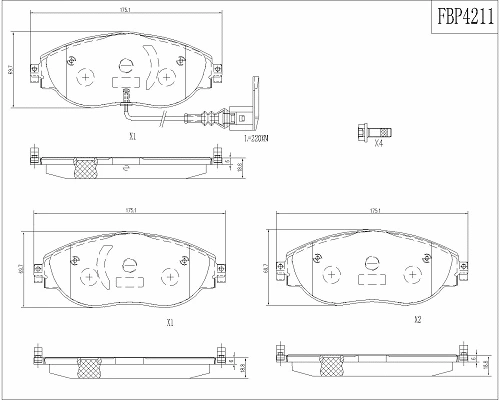 Brake Pad Set, disc brake (FBP4211)