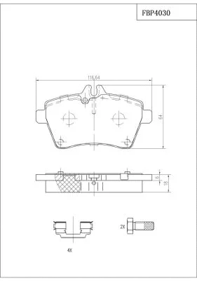 Brake Pad Set, disc brake (FBP4030)