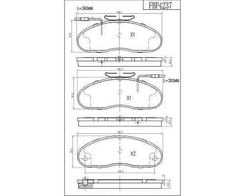 Brake Pad Set, disc brake (FBP4237)