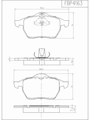 Brake Pad Set, disc brake (FBP4163)