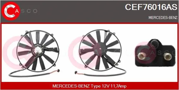 Electric Motor, radiator fan (CEF76016AS)