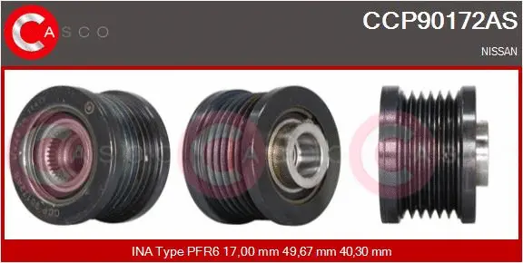 Belt Pulley, alternator (CCP90172AS)