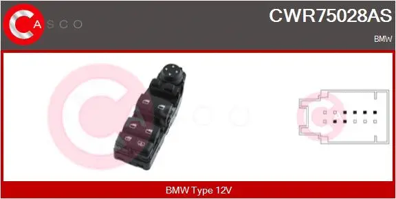 Switch, window regulator (CWR75028AS)