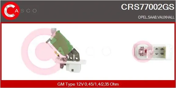 Resistor, interior blower (CRS77002GS)