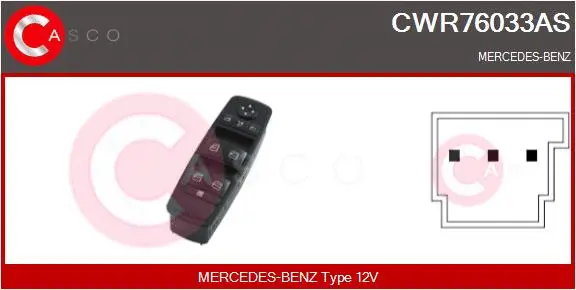 Switch, window regulator (CWR76033AS)