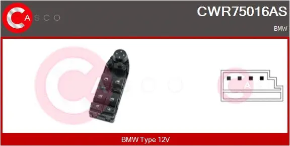 Switch, window regulator (CWR75016AS)