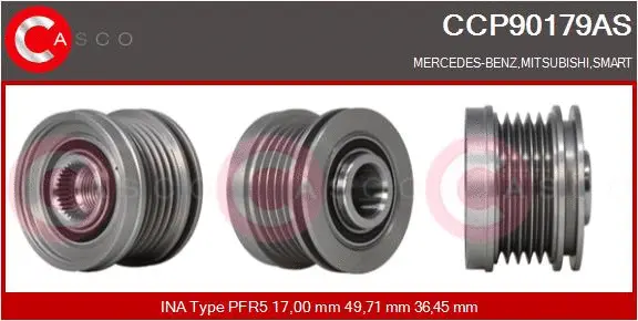 Belt Pulley, alternator (CCP90179AS)