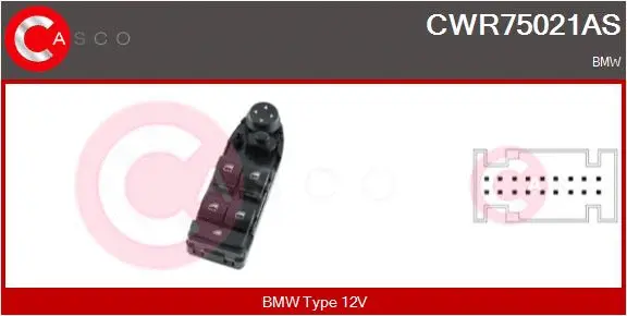 Switch, window regulator (CWR75021AS)