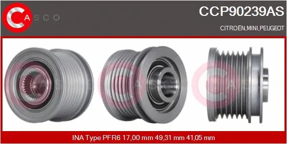 Belt Pulley, alternator (CCP90239AS)