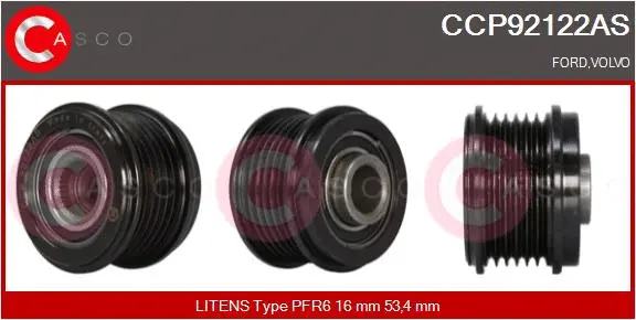 Belt Pulley, alternator (CCP92122AS)