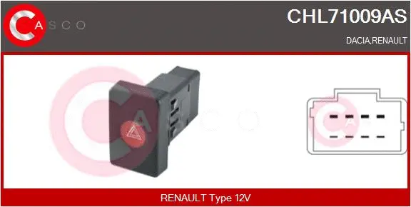 Hazard Warning Light Switch (CHL71009AS)