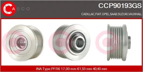 Belt Pulley, alternator (CCP90193GS)