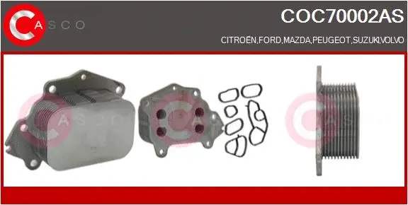 Oil Cooler, engine oil (COC70002AS)