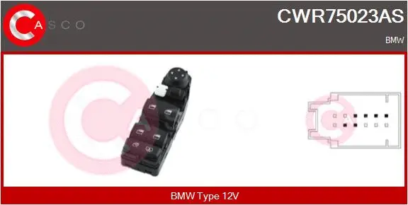 Switch, window regulator (CWR75023AS)