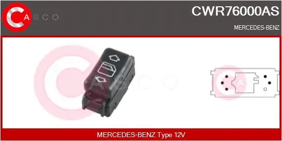 Switch, window regulator (CWR76000AS)