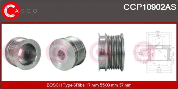 Belt Pulley, alternator (CCP10902AS)