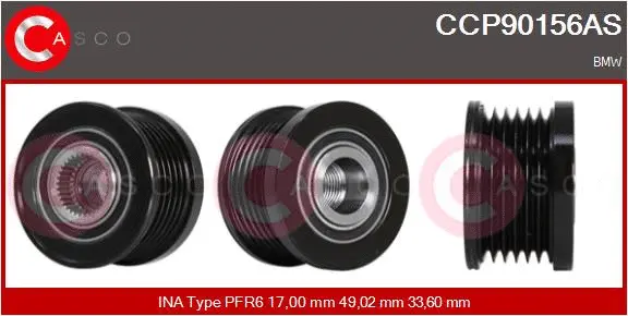 Belt Pulley, alternator (CCP90156AS)