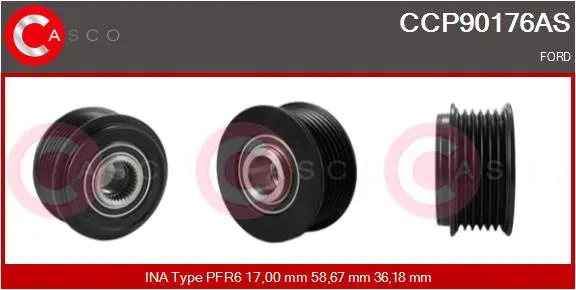 Belt Pulley, alternator (CCP90176AS)