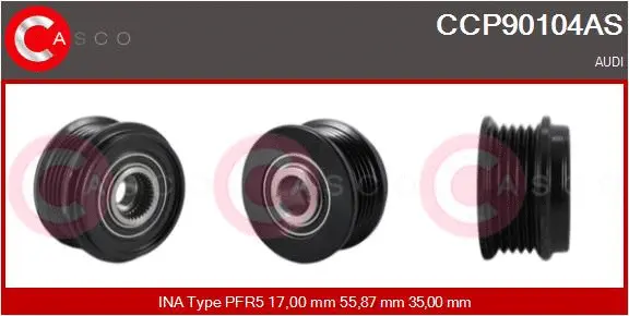 Belt Pulley, alternator (CCP90104AS)