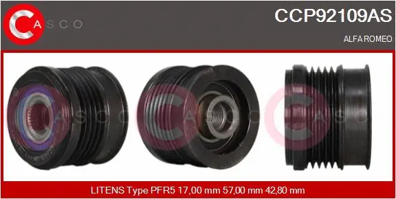 Belt Pulley, alternator (CCP92109AS)